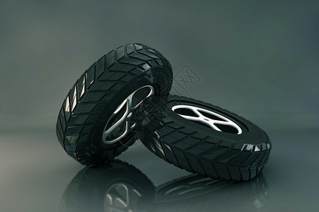 两个轮胎橡胶表面高清图片