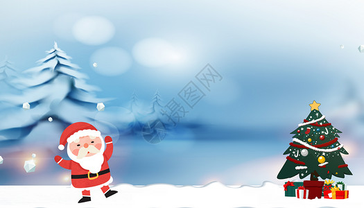 银色橡木树圣诞背景设计图片
