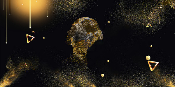 金色粒子光束粒子光影设计图片