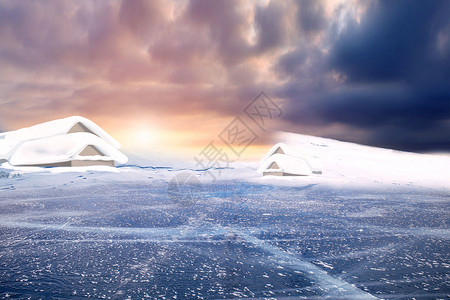 冬季冰川背景图片