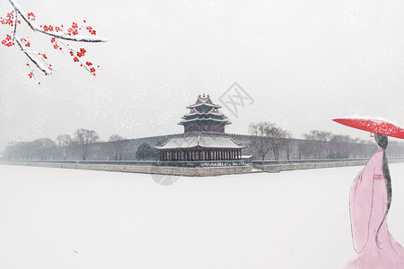 踏雪寻梅背景图片