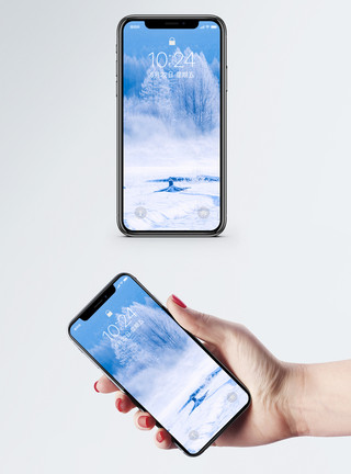 结冰壁纸呼伦贝尔根河手机壁纸模板