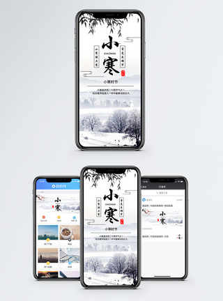 中国风素材小寒手机海报配图模板