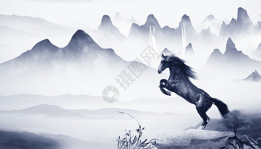 中国风骏马企业文化设计图片