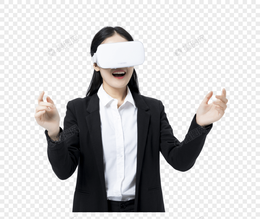 戴着VR眼镜的女人图片