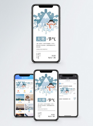 大寒时节大寒手机海报配图模板