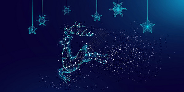 雪花星星素材圣诞麋鹿设计图片