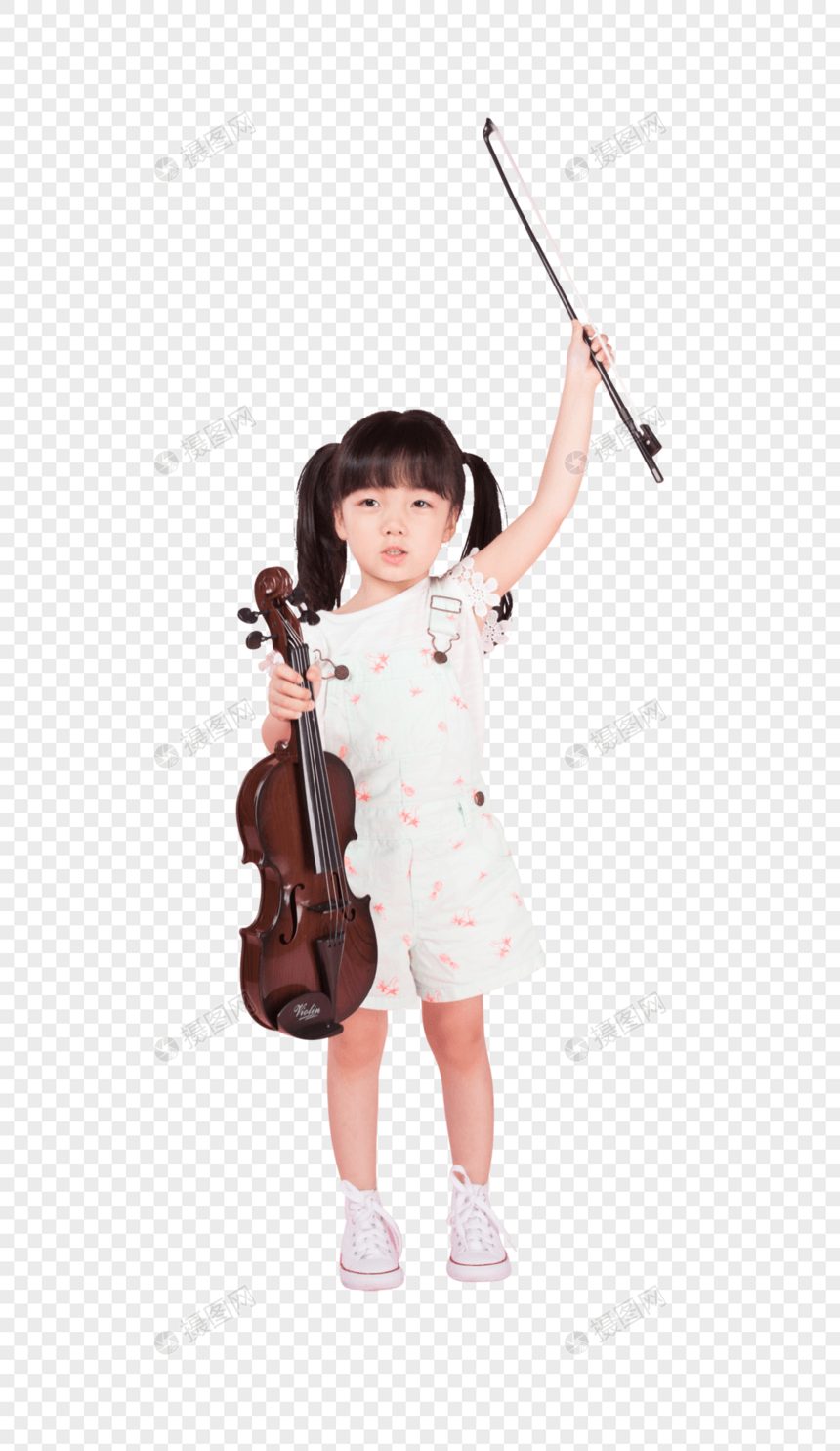 可爱女生拿着小提琴图片