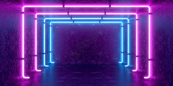 紫之隧道素材炫酷霓虹空间设计图片