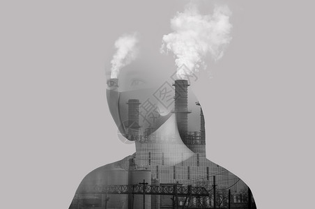 烟囱排放严重雾霾危害健康设计图片