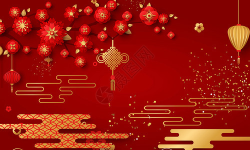 腾云的财神爷新年欢乐设计图片