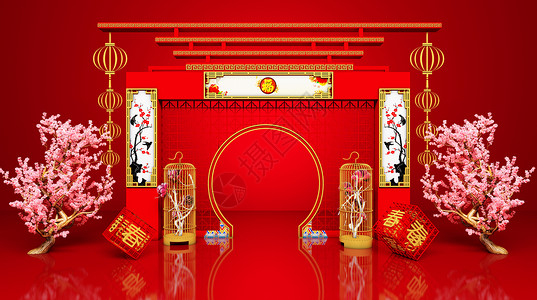 古代拱门新春欢乐设计图片