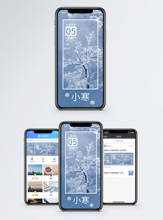 清新唯美小寒节气海报清新唯美小寒手机海报配图模板