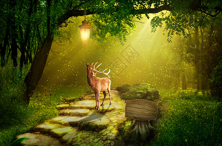 森林标志魔幻森林设计图片