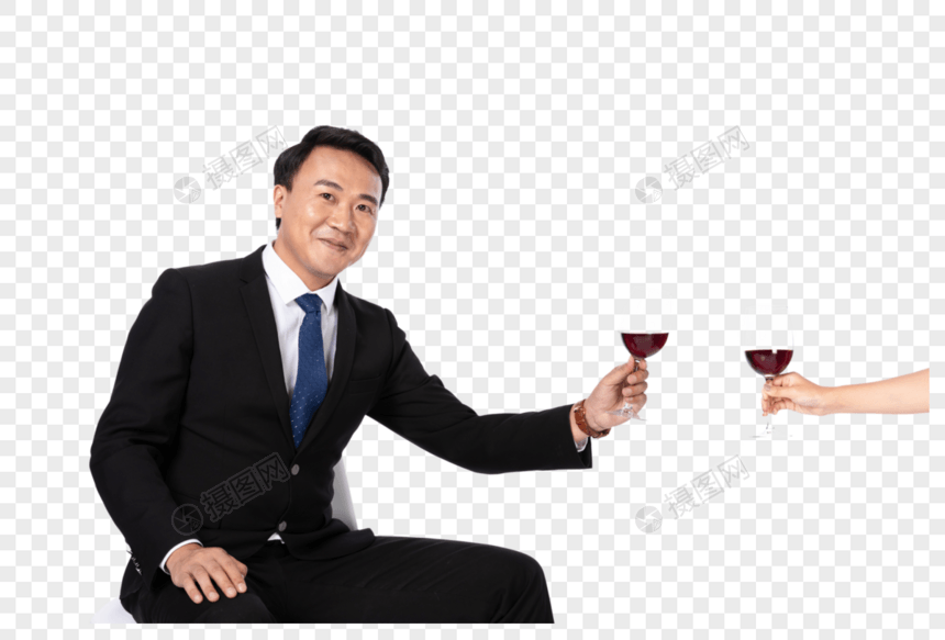 商务男士拒绝饮酒图片