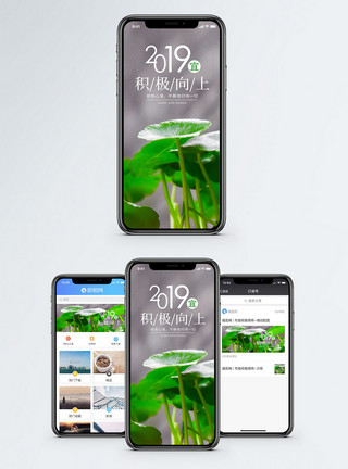 小草阳光2019积极向上手机海报配图模板