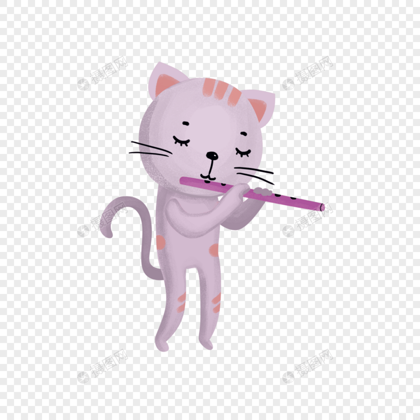 吹笛子的猫图片