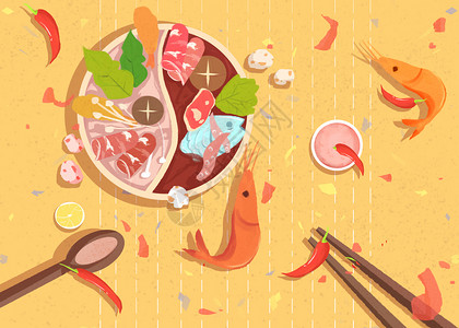 一盘肉图片冬季饮食火锅插画