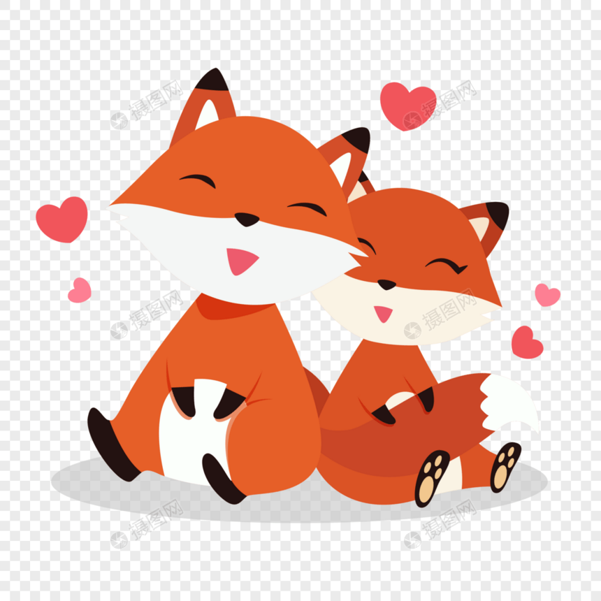 热恋的小狐狸图片