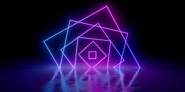 五颜六色房子炫酷霓虹空间设计图片