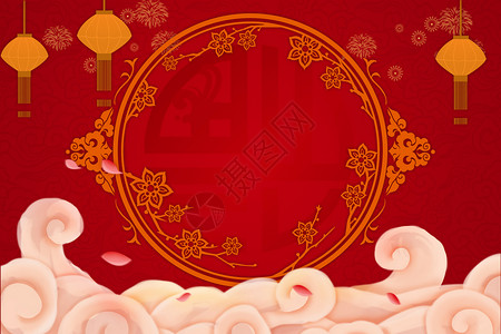 红色喜庆新年背景图片