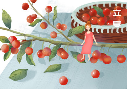 小人国樱桃美味壁纸图背景图片
