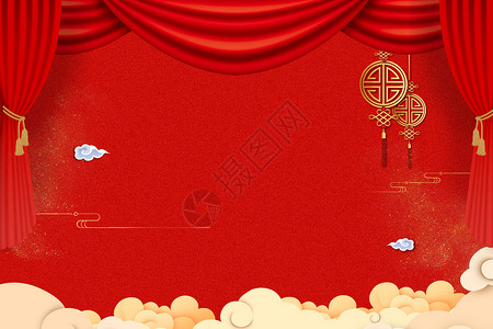 红色幕新年背景设计图片
