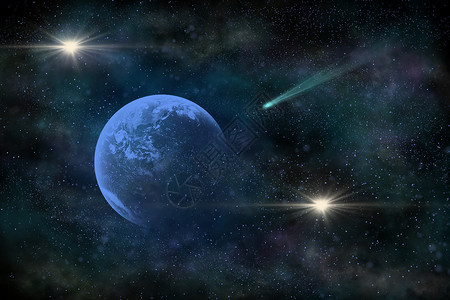 小行星撞地球彗星撞地球插画