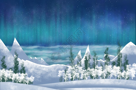 雪原极光图片