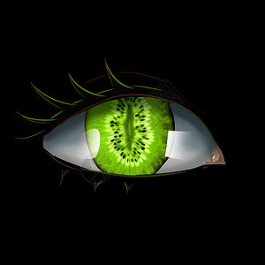 绿色瞳孔猫眼插画
