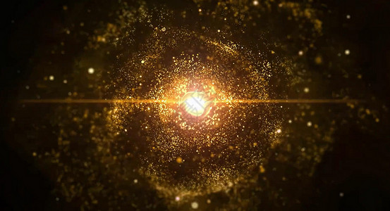 粒子旋转年会金色粒子背景设计图片