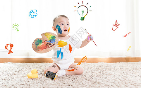 地板宝宝早教培训儿童绘画设计图片