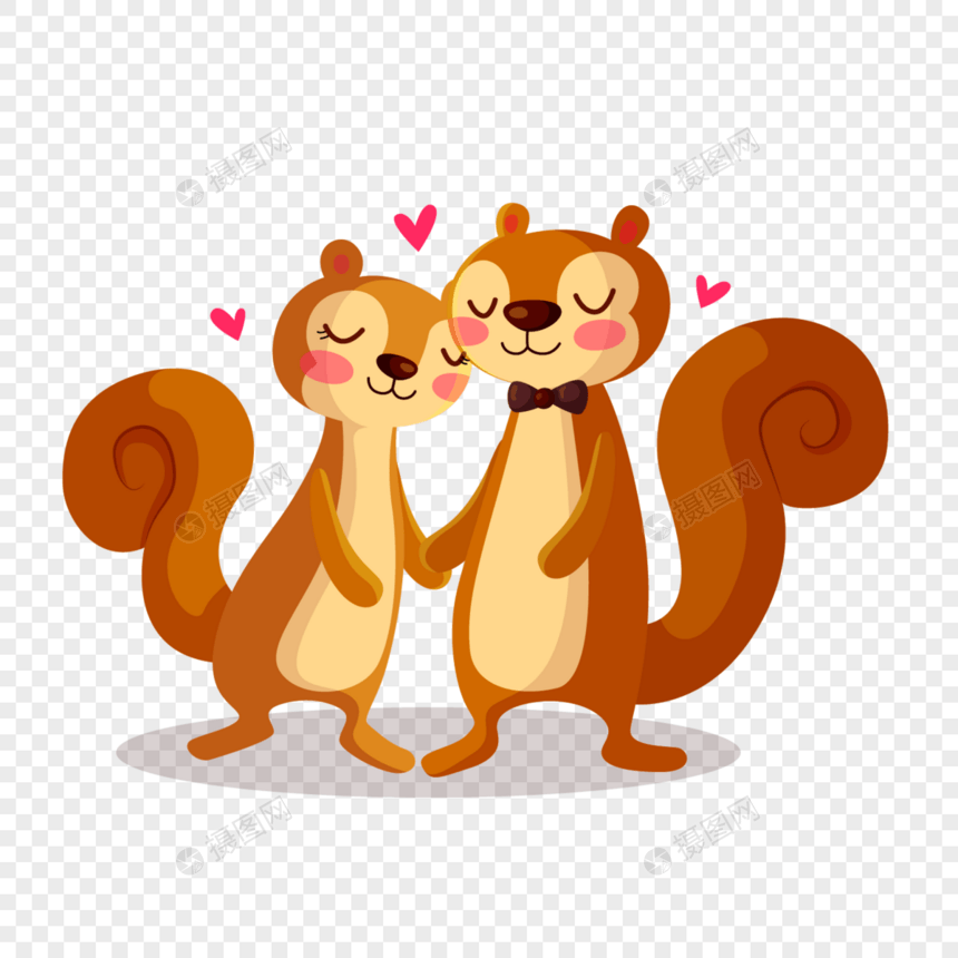 可爱创意小松鼠过情人节图片