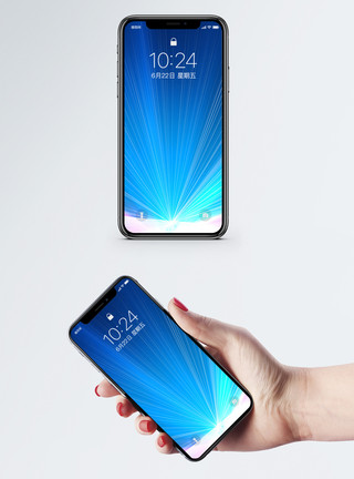 绚丽背景光束蓝色商务科技手机壁纸模板