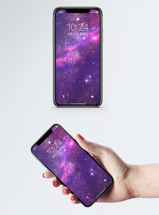自然浩瀚星系紫色星空手机壁纸模板