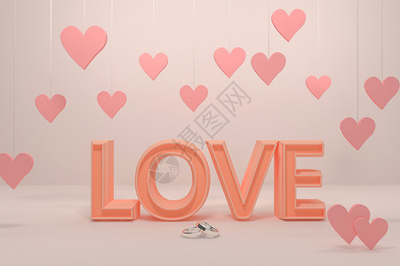 粉色真爱LOVE浪漫情人节设计图片