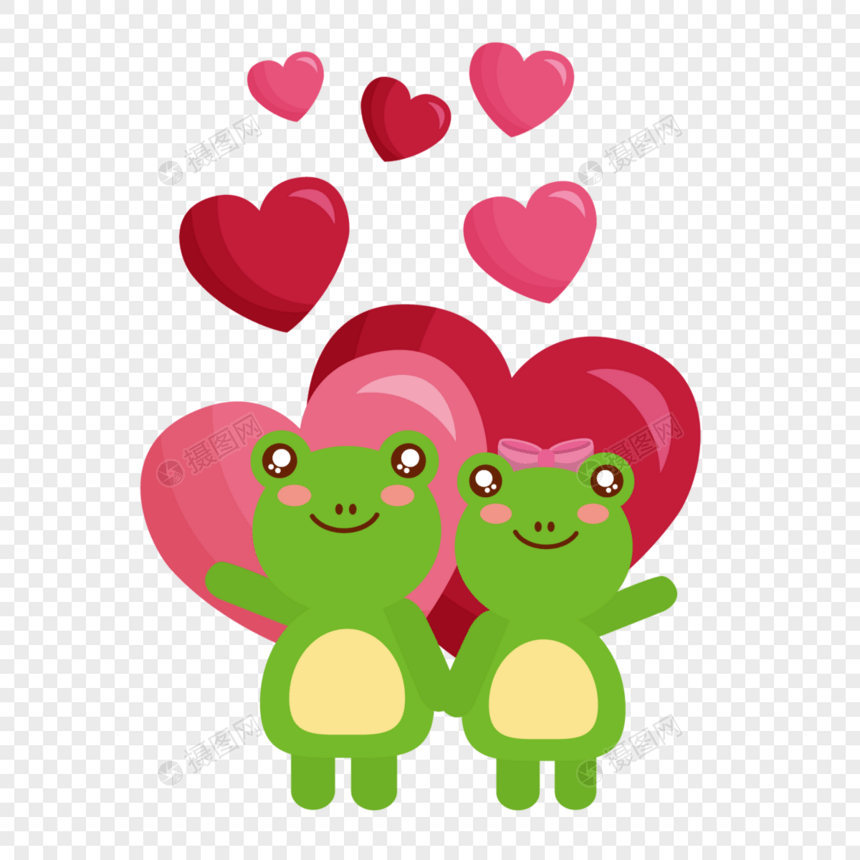 可爱情侣小青蛙图片