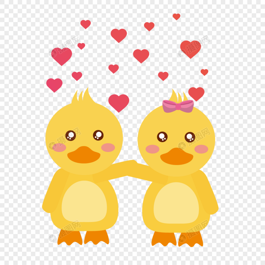 可爱情侣小鸭子图片