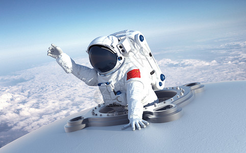 太空宇航员地球出仓高清图片