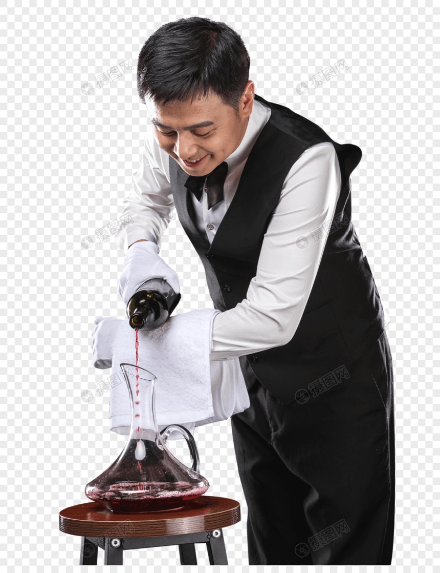 男服务生红酒服务图片