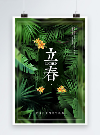 小清新立春字体二十四节气立春海报模板