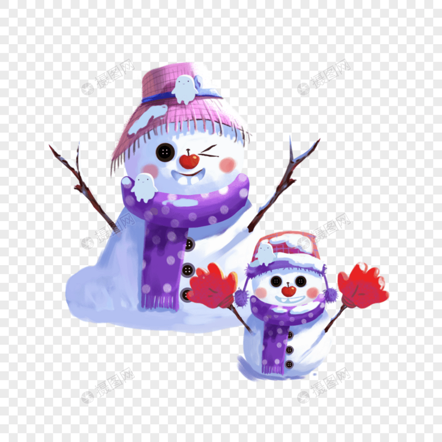 两个雪人图片