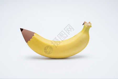 创意铅笔水果与文具创意排列高清图片