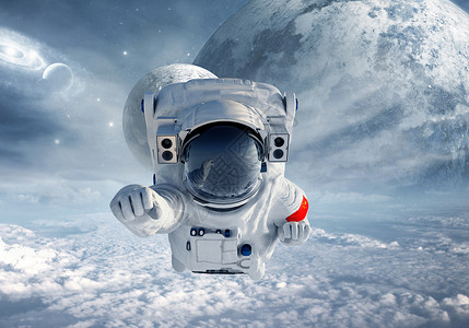 立体星空素材宇航员超人设计图片