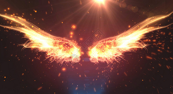 天使降临金色翅膀设计图片