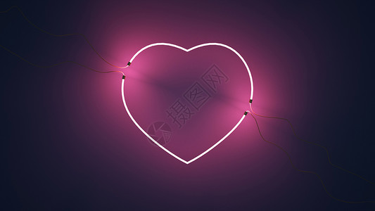 粉色爱心线条情人节设计图片