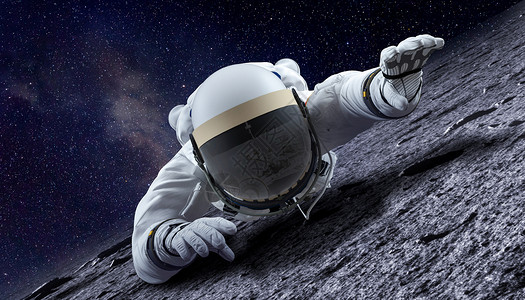 太空宇航员攀爬背景图片