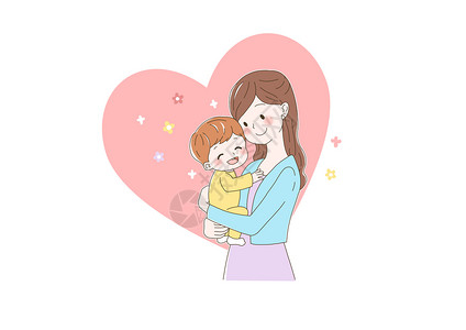 宝宝哺乳母婴生活插画