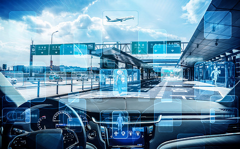 5g无人驾驶自动驾驶智能交通设计图片