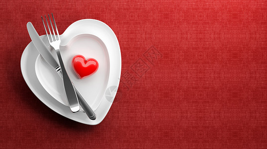 刀叉餐具情人节场景设计图片